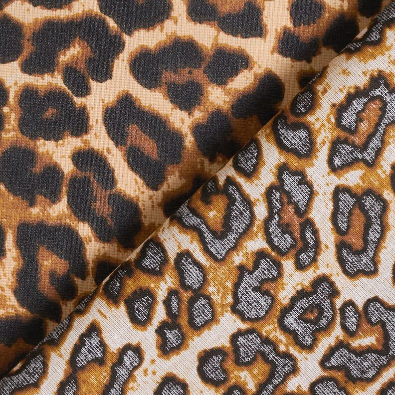 Behandlad bomull fint leopardmönster – brun/svart, image number 4