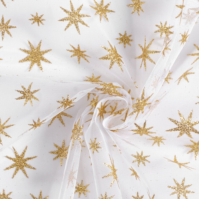 tyll glitterstjärnor – vit/guld,  image number 3