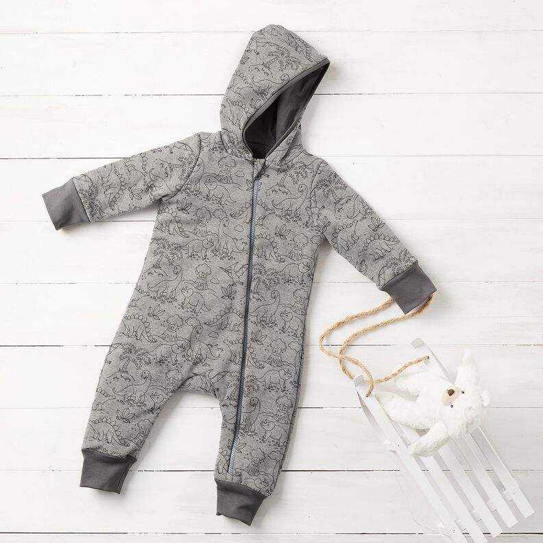 Alpfleece Dinosaurier – silver/svart, image number 5