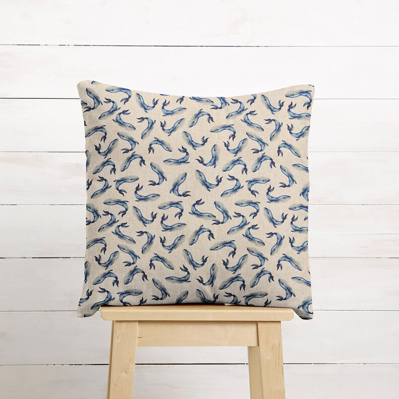 Dekorationstyg Halvpanama valar &ndash; indigo/natur,  image number 6