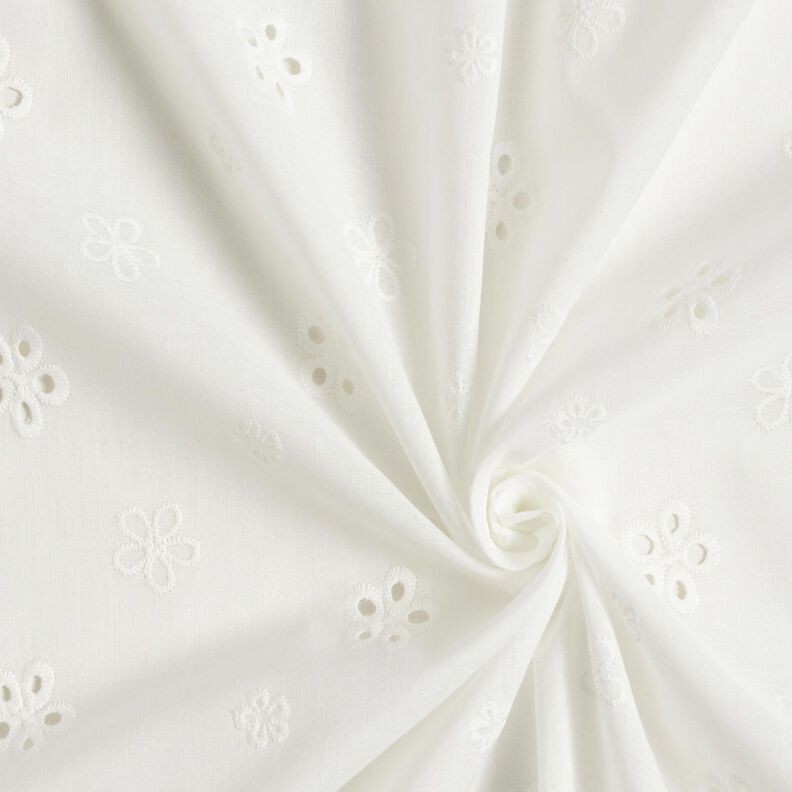 Engelskt broderi Blommor med vågad kant – vit, image number 3