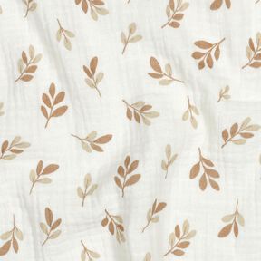 Muslin/Dubbel-krinkelväv kvistar | Poppy Fabrics – elfenbensvit/moka, 
