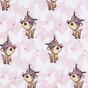 Bomullsjersey Rosalie på fjärilar | Glitzerpüppi – rose, 