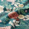Dekorationstyg Jacquard Vintageblommor – petrol/mörkröd,  thumbnail number 2