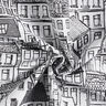 Dekorationstyg Jacquard by i linjekonst – svart/vit,  thumbnail number 3