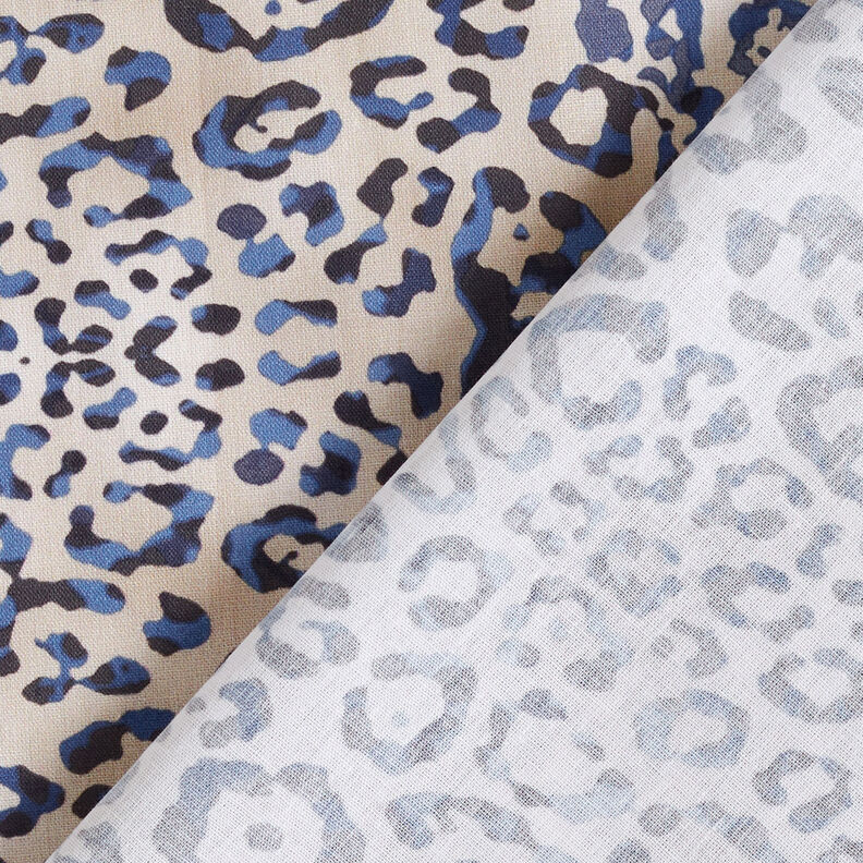 GOTS Bomullspoplin Leopardmönster | TCC x LOOKS by Wolfgang Joop – indigo/ljus gråbrun,  image number 6