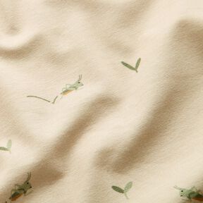 Bomullsjersey Gräshoppor – cashew, 