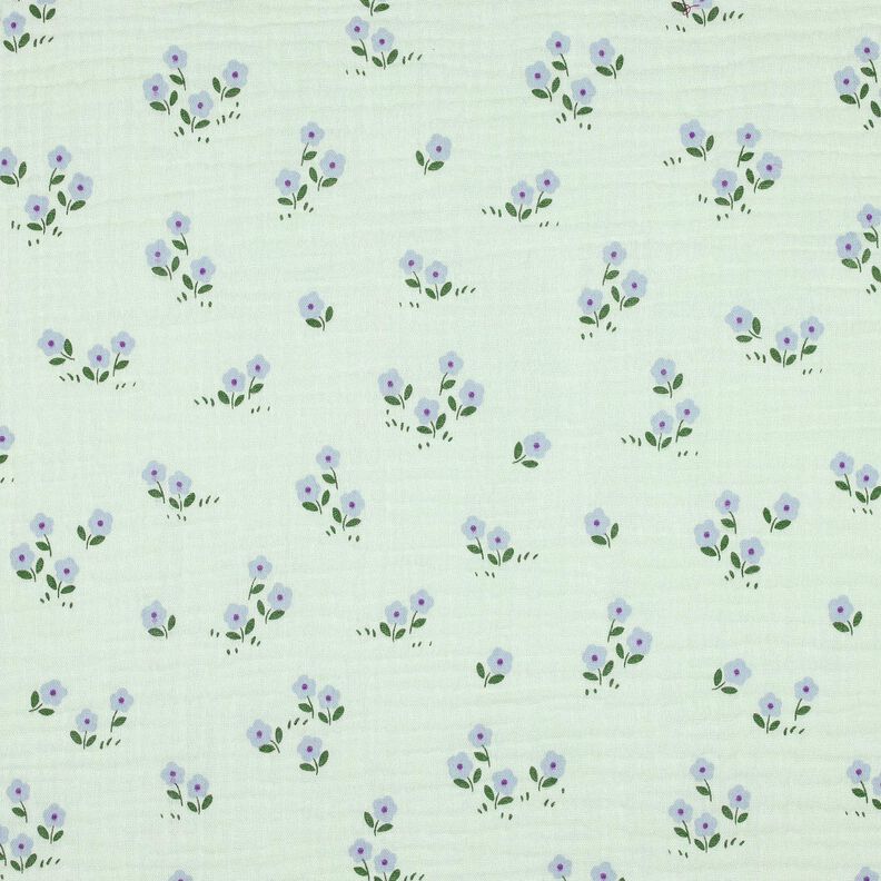 Muslin/Dubbel-krinkelväv småblommor | Poppy Fabrics – ljus mint,  image number 1