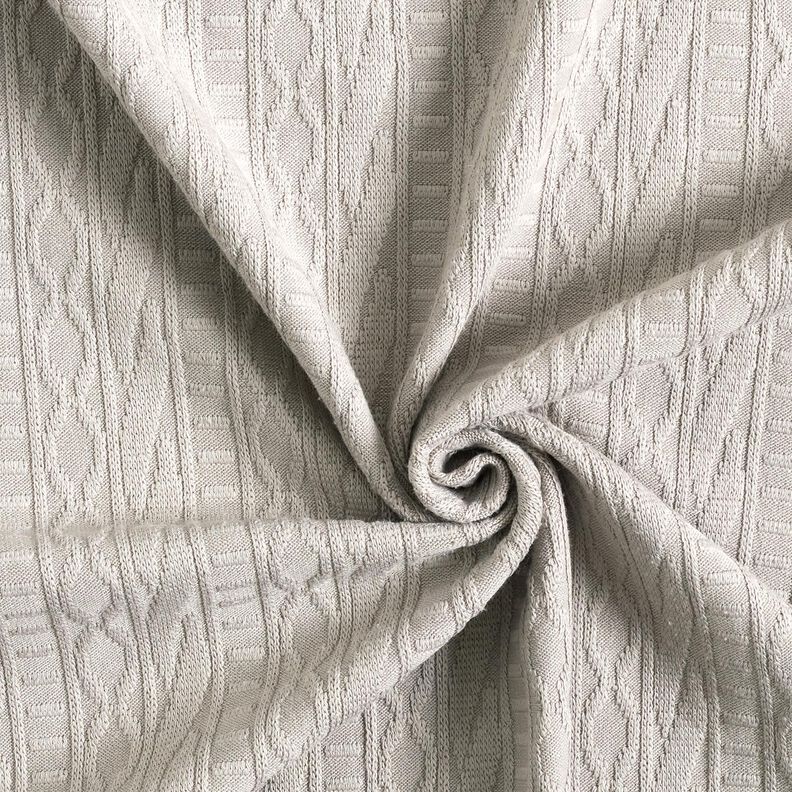Jacquard Jersey bomullsmix dekorerade ränder – sidengrå,  image number 3