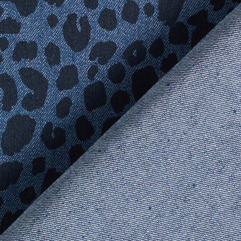 stretchjeans leopardmönster – jeansblå,  image number 4