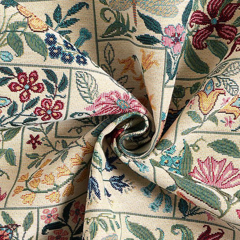 Dekorationstyg Gobeläng blom-kakel – ljusbeige,  image number 3