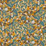 Viskostyg Abstrakt blomsterhav – blågran/currygul,  thumbnail number 1