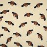 Teddyplysch hundhuvuden | Poppy Fabrics – ljusbeige/svartbrunt,  thumbnail number 1