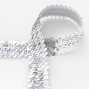 Elastisk paljettkant [30 mm] – silver, 