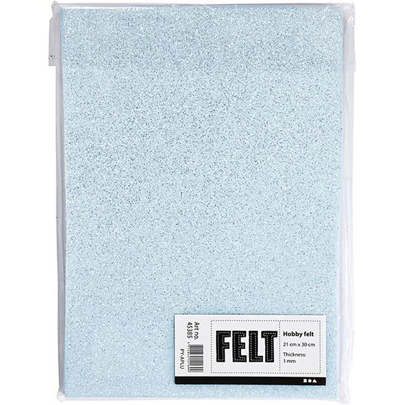 Glitter-filt ,10 styck [ A4 ] – ljusblått,  image number 3