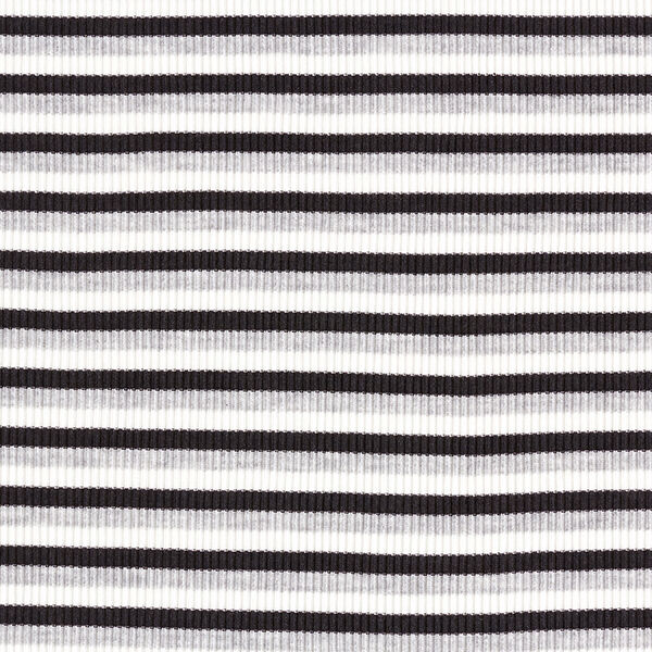 Ribbstickat Tvärgående ränder – vit/svart,  image number 1
