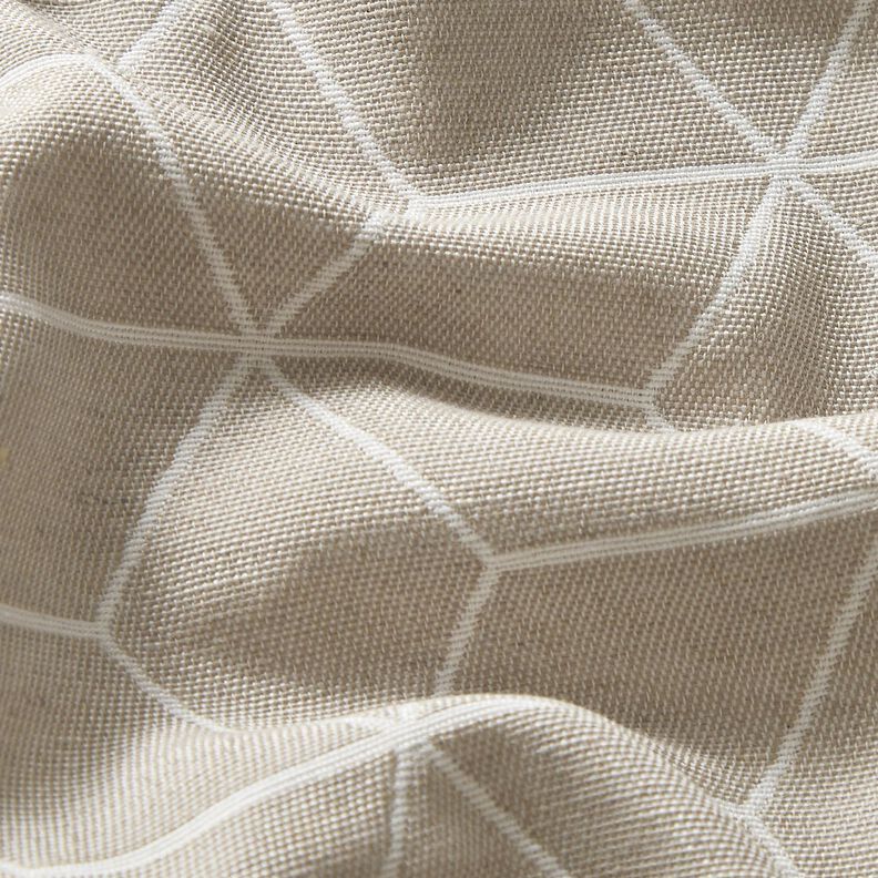 Dekorationstyg Jacquard moderna kuber &ndash; cashew/elfenbensvit,  image number 2