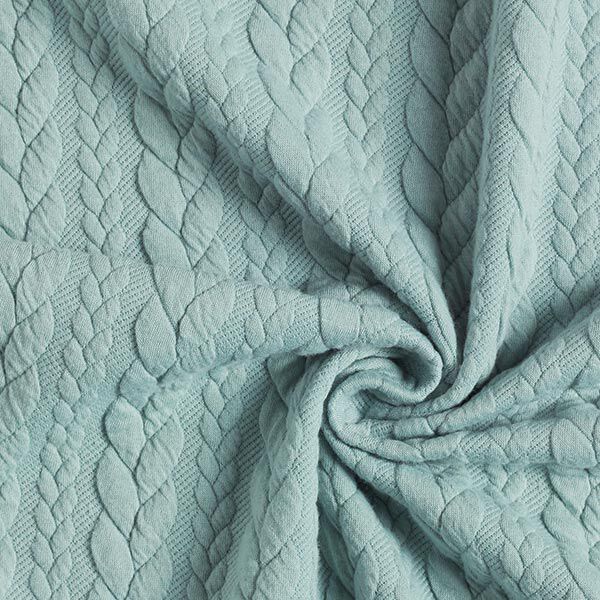 Jerseyjacquard Cloqué Flätat mönster – mint,  image number 3