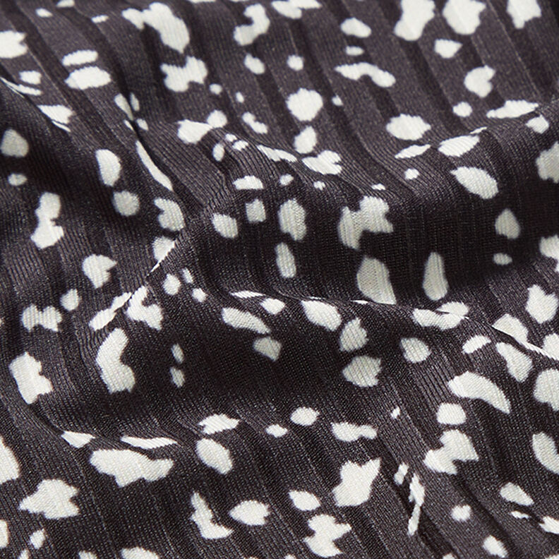 ribbad jersey abstrakta prickar – svart/vit,  image number 2