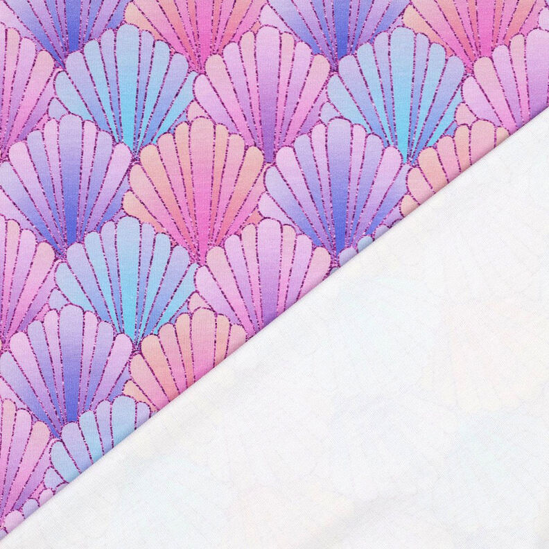 French Terry Sommarsweat Musslor Digitaltryck | by Poppy – lavender/blålila, image number 4