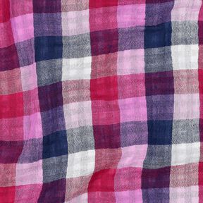 Muslin/Dubbel-krinkelv&auml;v Rutigt Dubbelsidigt | Poppy Fabrics &ndash; lila/marinbl&aring;, 