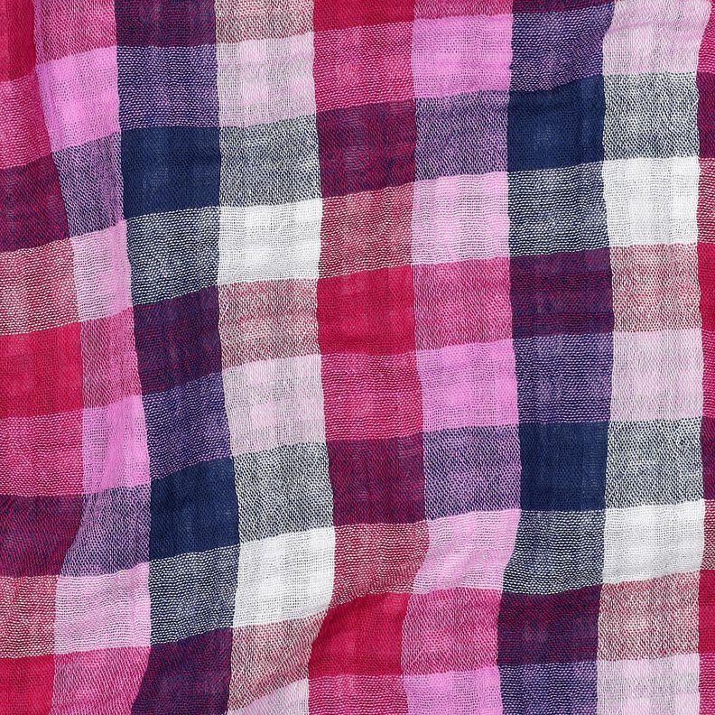Muslin/Dubbel-krinkelväv Rutigt Dubbelsidigt | Poppy Fabrics – lila/marinblått, image number 2