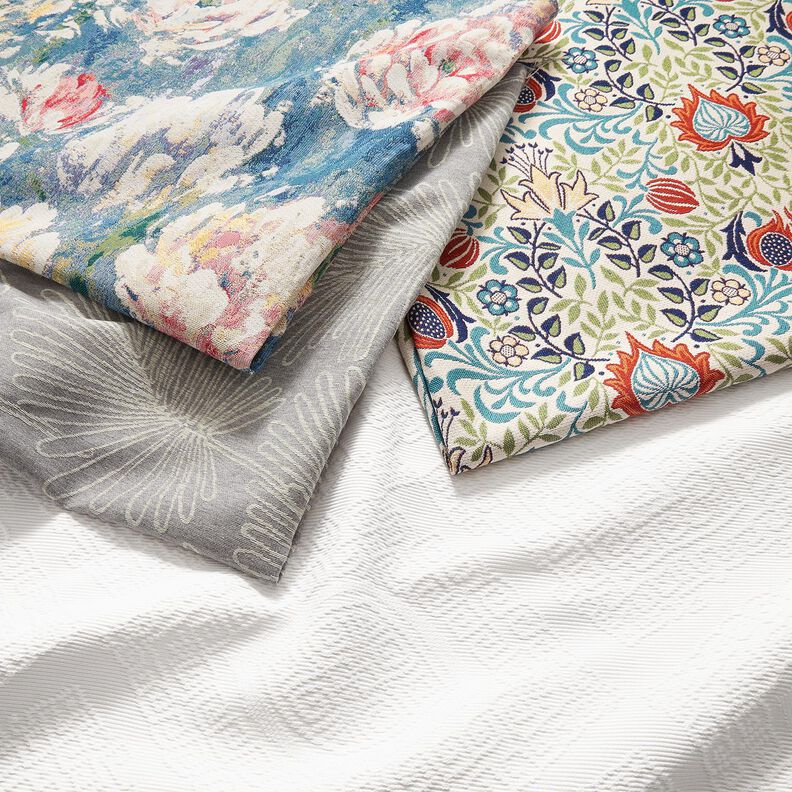 Dekorationstyg Jacquard bladkonturer – grått, image number 5