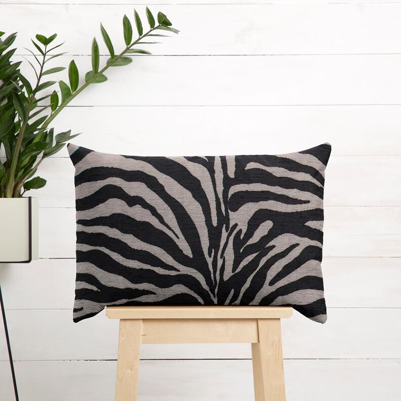 Stoppningstyg Jacquard zebra – svart/grå,  image number 9