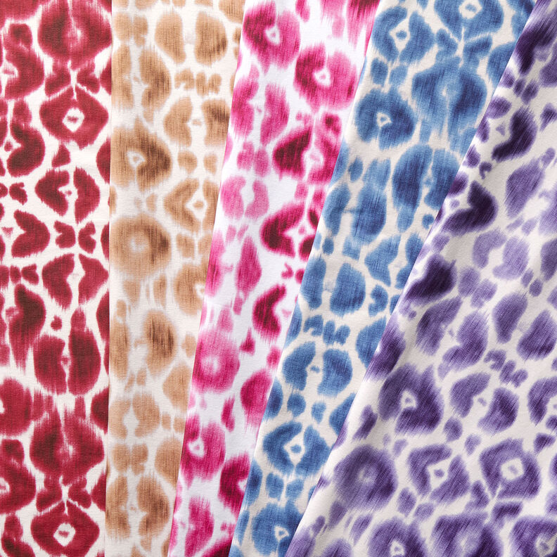 GOTS French Terry Leopardmönster i batik | TCC x LOOKS by Wolfgang Joop – lila/kräm,  image number 7