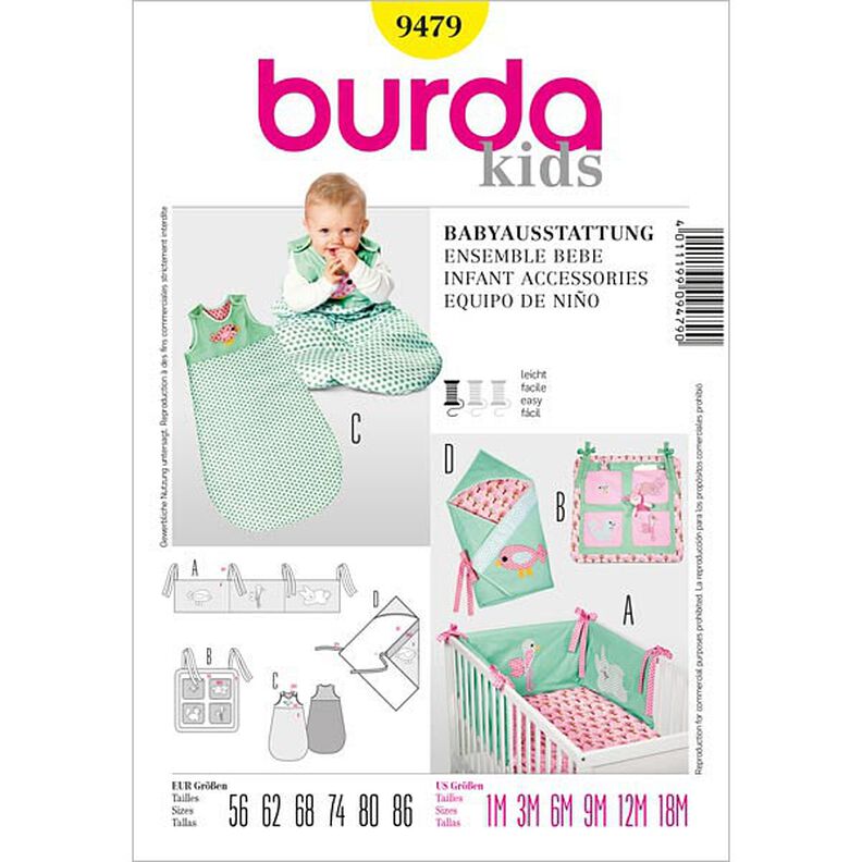 Spjälsängsskydd / Förvaringsfickor…, Burda 9479,  image number 1