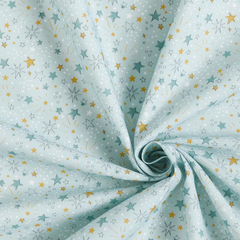 Bomullspoplin stjärnhimmel – babyblått,  image number 3