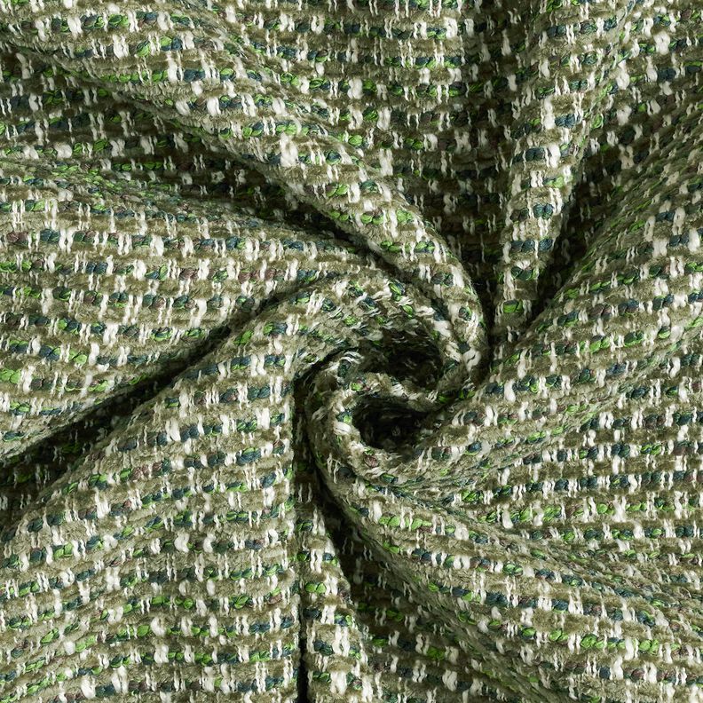 Stoppningstyg färgglad bouclé-look – mörk furu/kräm,  image number 1