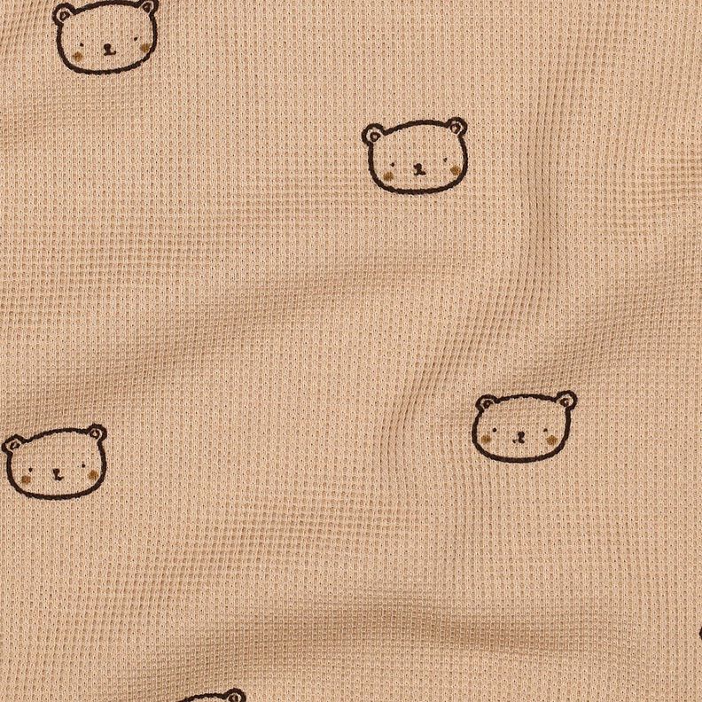 Våffeljersey små björnar | Poppy Fabrics – mörk gammelrosa/aubergine, image number 2