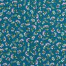 Bomullstyg Kretong späda blommor – havsblå,  thumbnail number 1