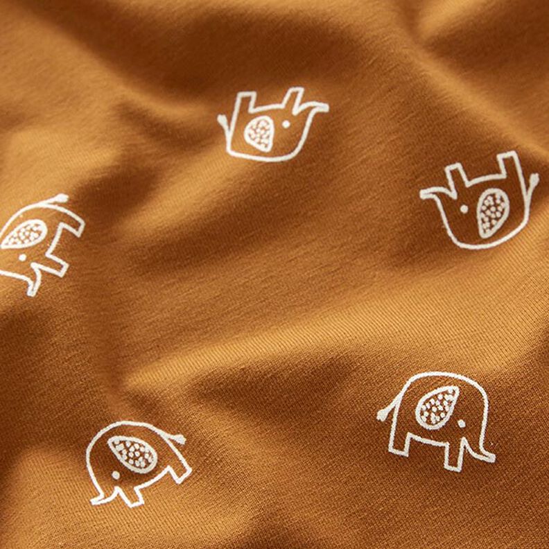 Bomullsjersey baby-elefant – brons,  image number 2