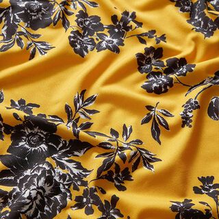Polyesterjersey skuggblommor – solgult, 