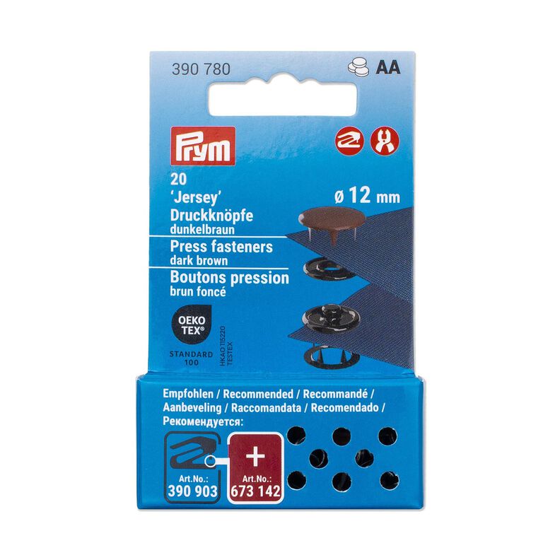 Tryckknappar jersey [12 mm] | Prym – mörkbrun,  image number 3