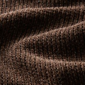 Glitter chenille – mörkbrun/silvermetallic, 