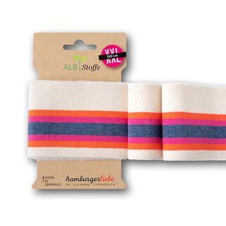 GOTS Ribbade muddar CUFF ME COLLEGE [ 140 cm | 7 cm ] | Albstoffe – vit/blå, 