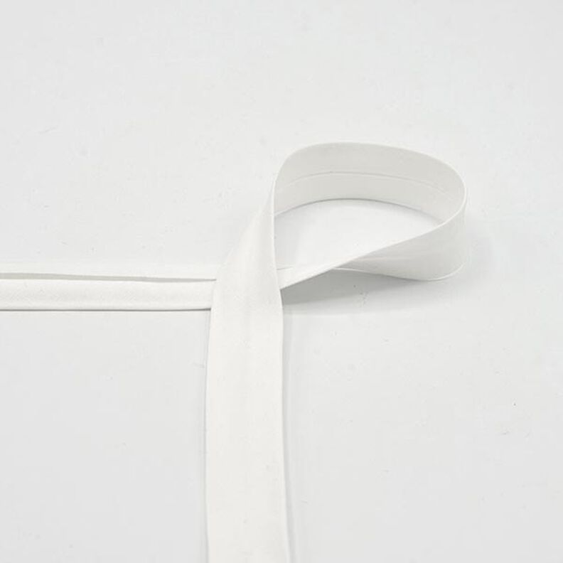 Skråband i bomull Poplin [20 mm] – vit,  image number 1