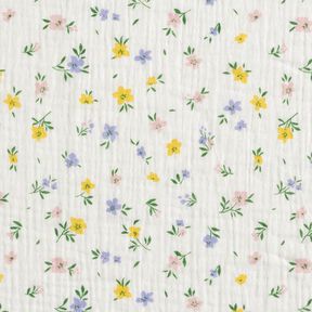 Muslin/Dubbel-krinkelväv Småblommor | Poppy Fabrics – elfenbensvit, 