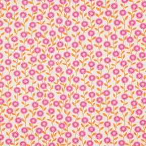 Bomullspoplin Sommarblommor | Poppy Fabrics – rosa/kräm, 