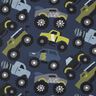 Bomullspoplin monstertruckar | Poppy Fabrics – marinblå,  thumbnail number 1