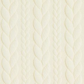 Jerseyjacquard Cloqué Flätat mönster – vit, 