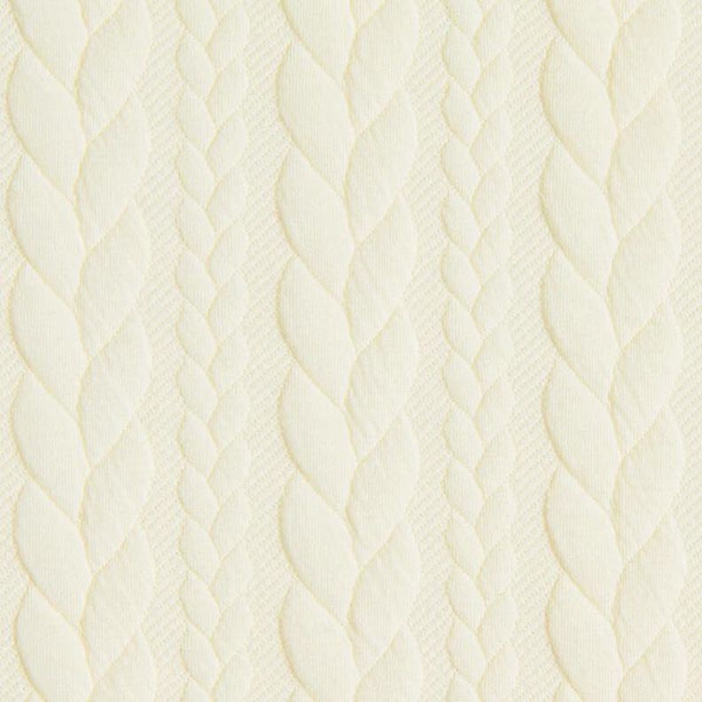 Jerseyjacquard Cloqué Flätat mönster – vit,  image number 1