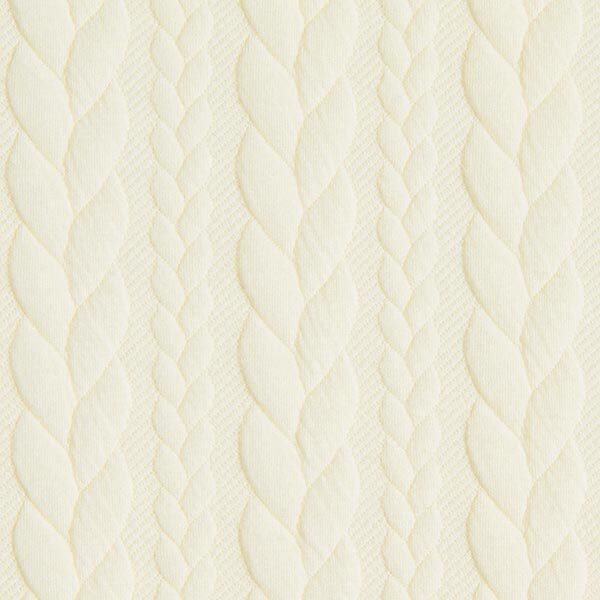 Jerseyjacquard Cloqué Flätat mönster – vit,  image number 1