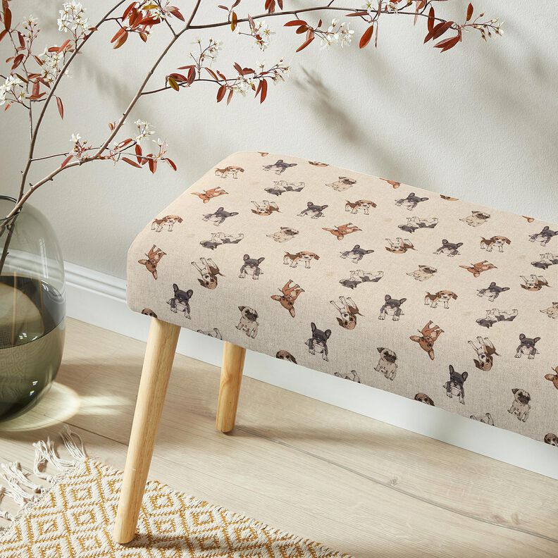 Dekorationstyg Halvpanama valpar &ndash; natur/gr&aring;,  image number 5