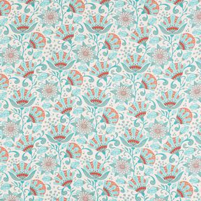 Viskos Voile Ibiza blommor – ljusbeige, 