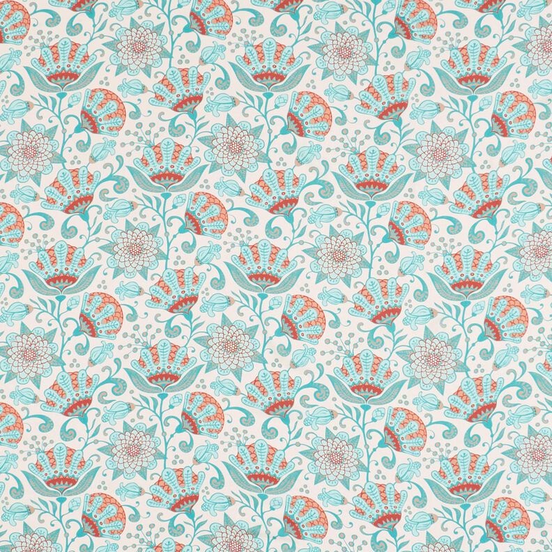 Viskos Voile Ibiza blommor – ljusbeige,  image number 1
