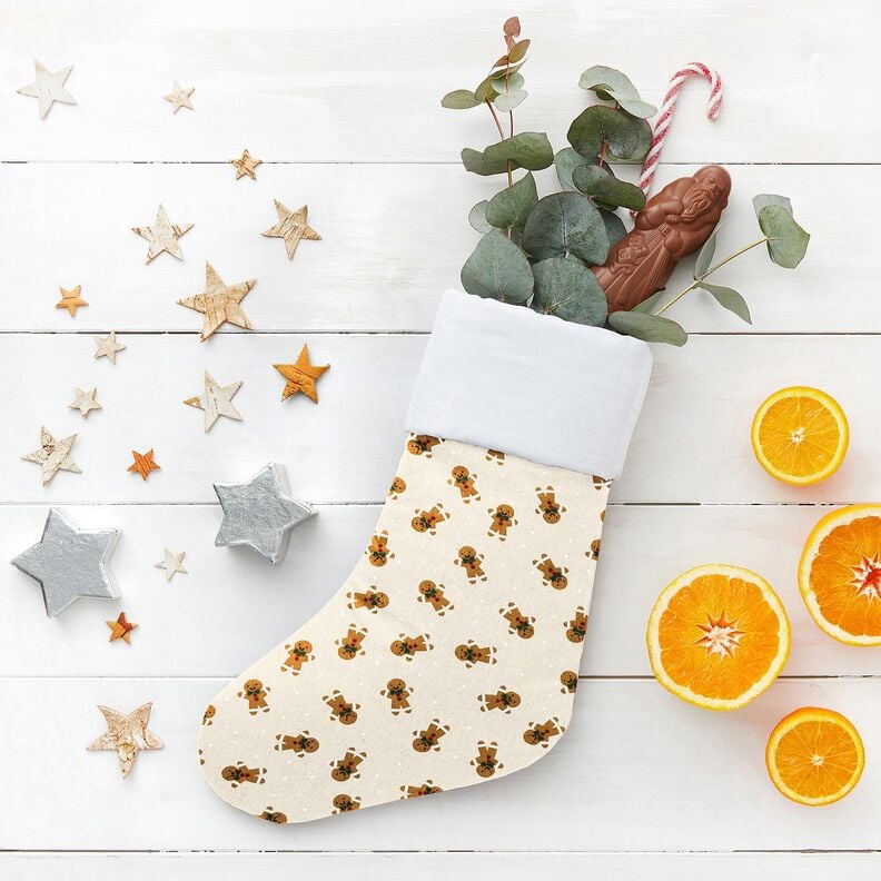 Dekorationstyg Canvas pepparkaksgubbar – natur/karamell,  image number 5